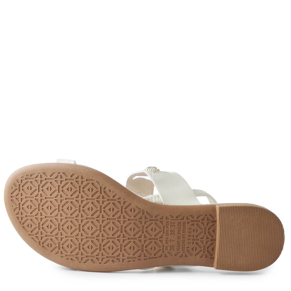 Sandália Rasteira Mississipi Feminina JO871 Branco 5