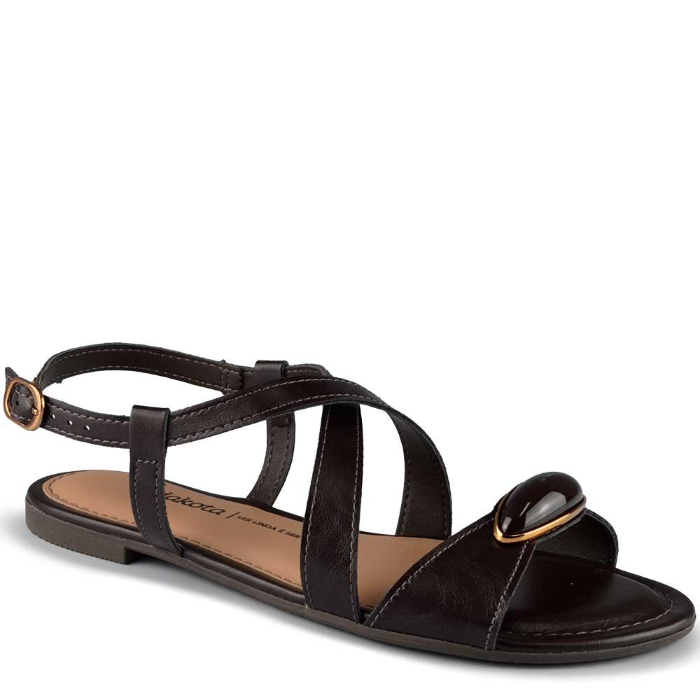 Sandália Rasteira Dakota Feminina Y9644 Preto 2
