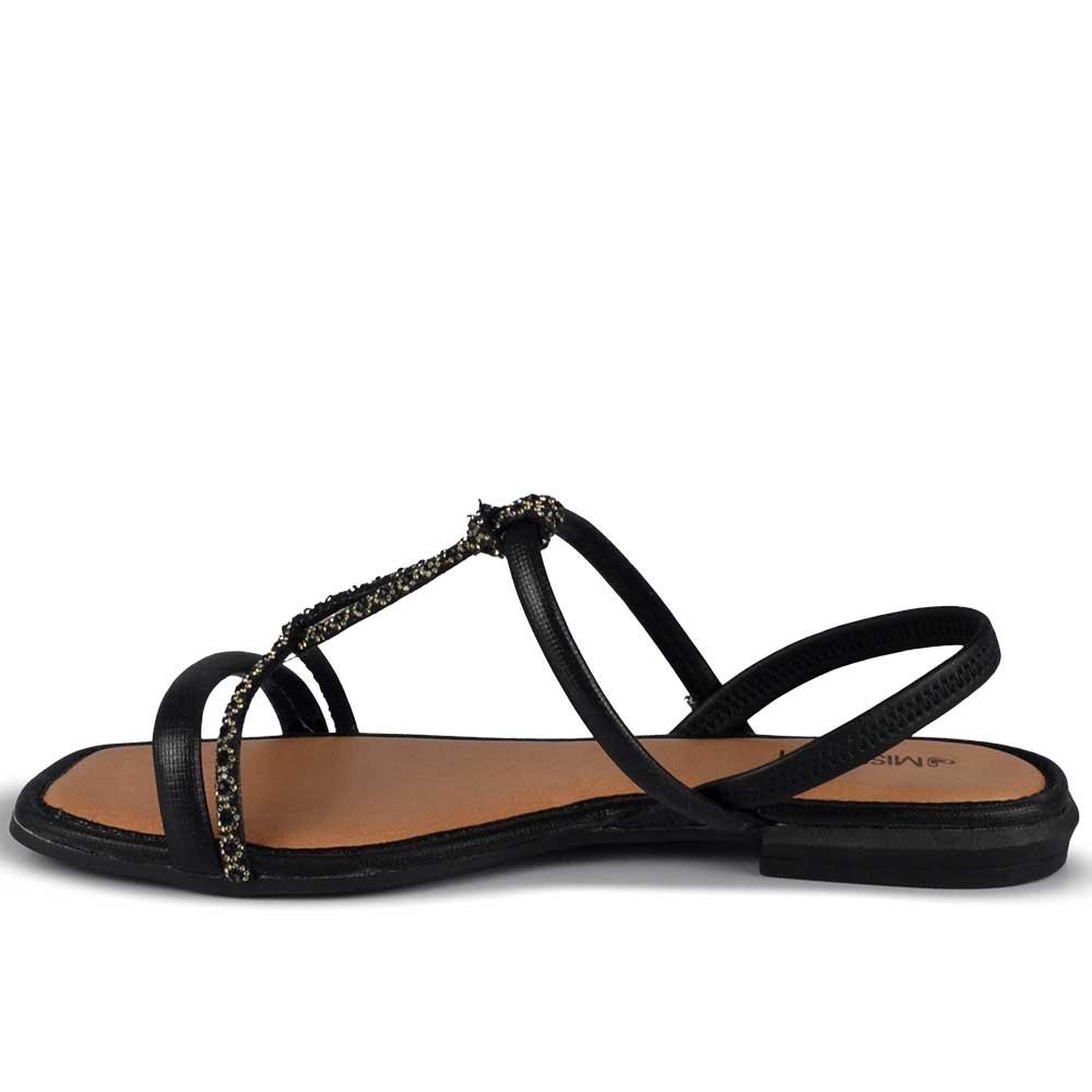 Sandália Rasteira Mississipi Feminina MF842 Preto 3