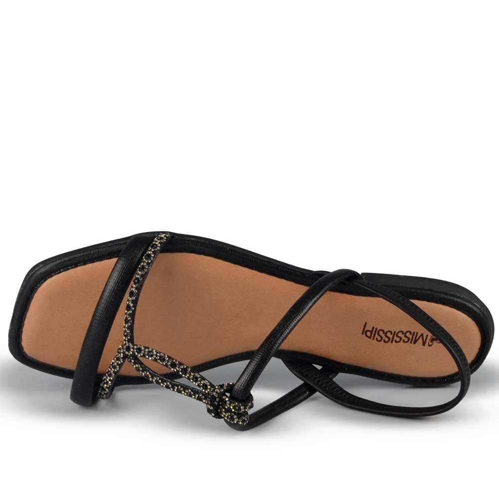Sandália Rasteira Mississipi Feminina MF842 Preto 4