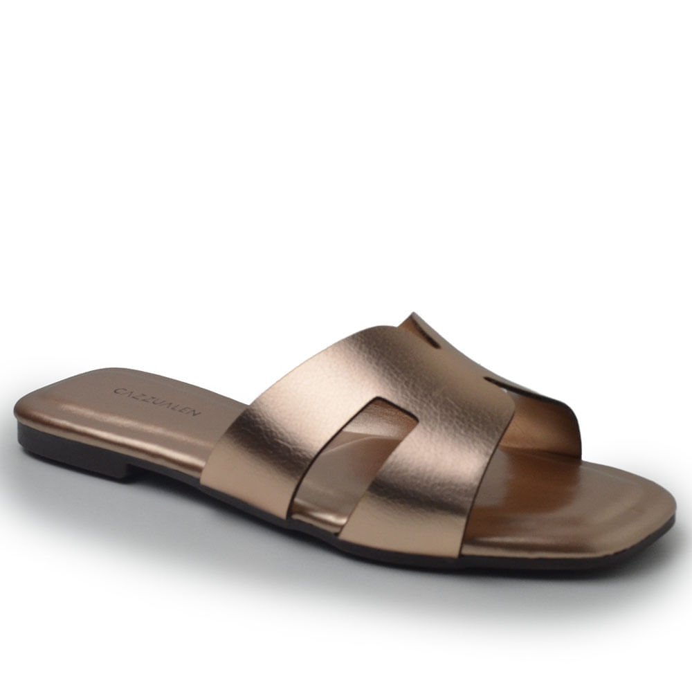 Sandália Rasteira Cazzualen Feminina TM 090 Rose Gold 2