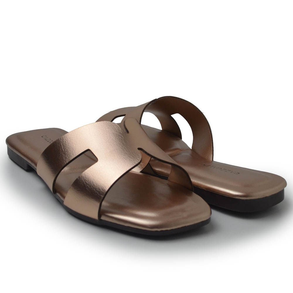 Sandália Rasteira Cazzualen Feminina TM 090 Rose Gold 6