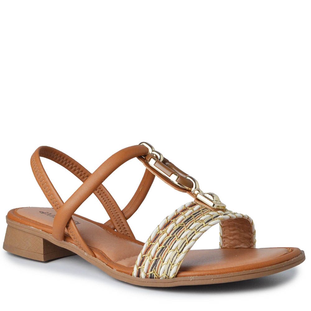 Sandália Mississipi Salto Baixo Feminina JO321 Marrom 2