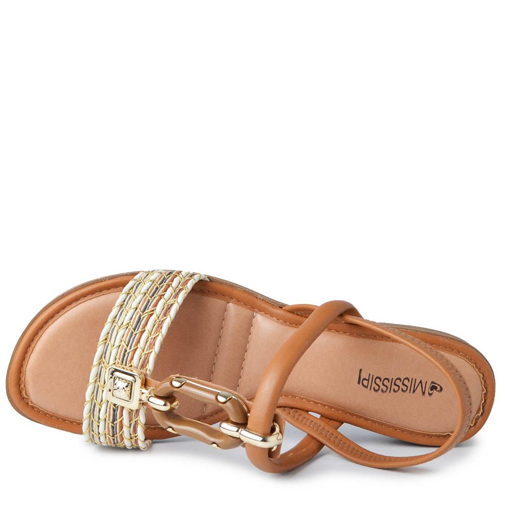 Sandália Mississipi Salto Baixo Feminina JO321 Marrom 4