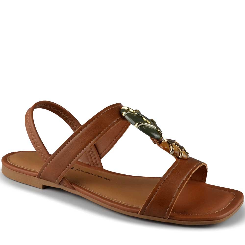 Sandália Rasteira Dakota Feminina Y9611 Marrom 2