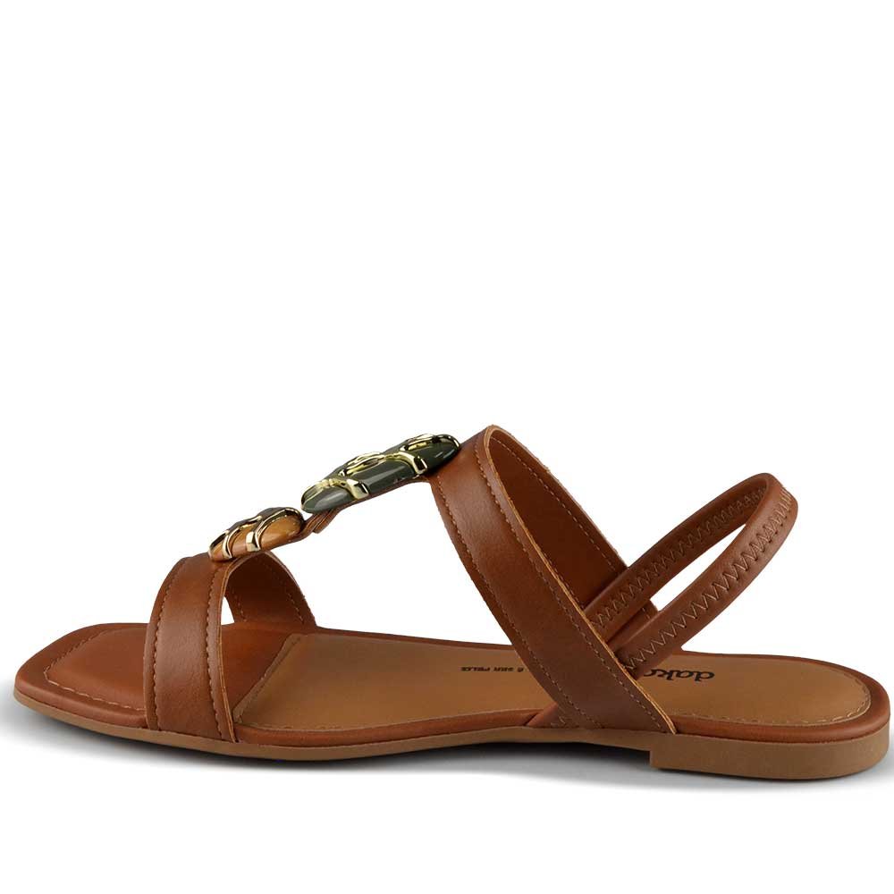 Sandália Rasteira Dakota Feminina Y9611 Marrom 3