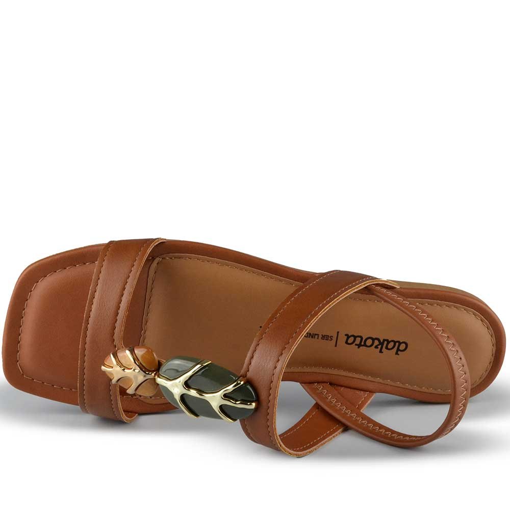 Sandália Rasteira Dakota Feminina Y9611 Marrom 4