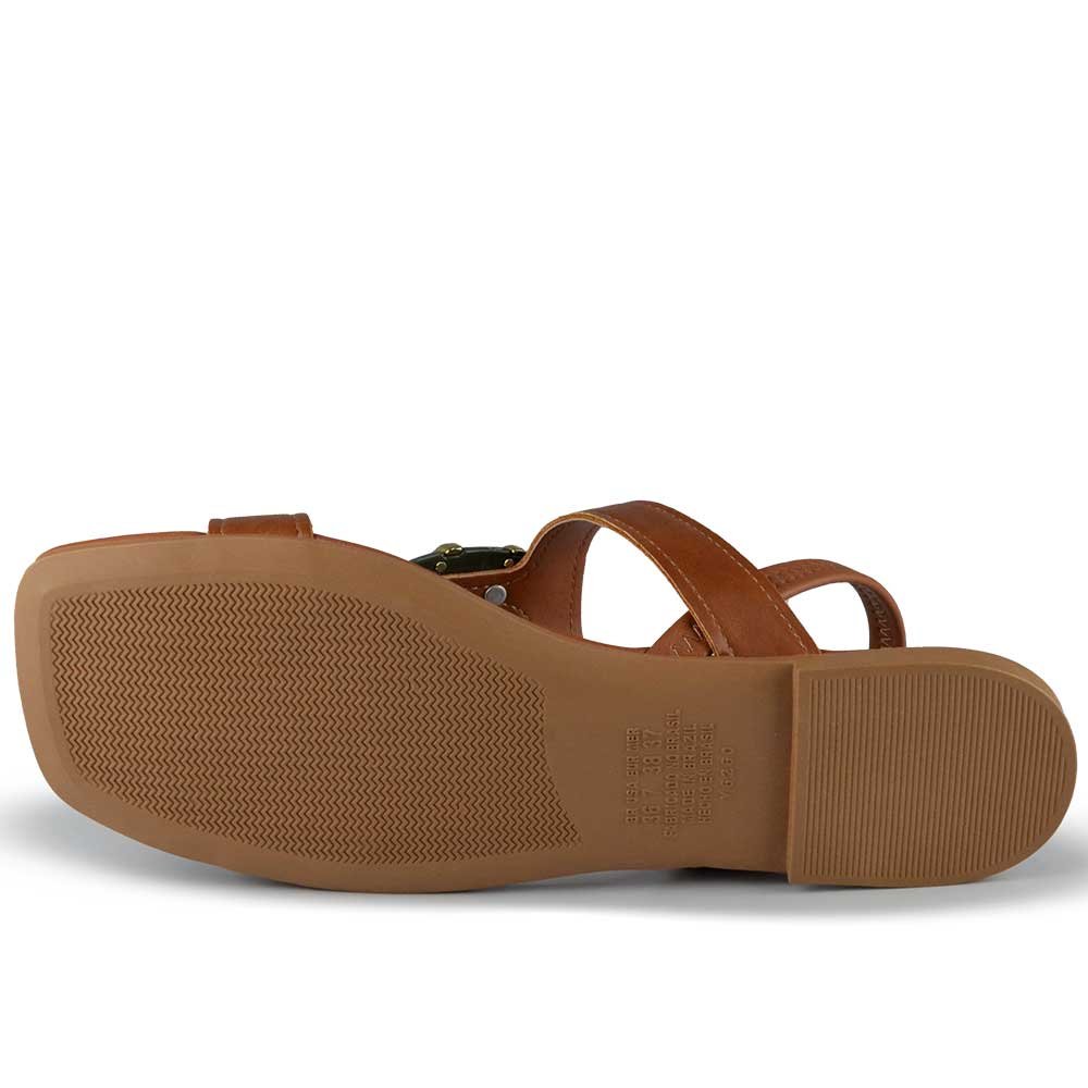 Sandália Rasteira Dakota Feminina Y9611 Marrom 5