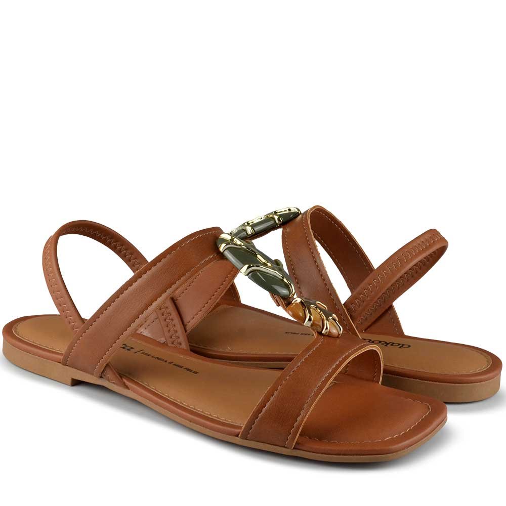 Sandália Rasteira Dakota Feminina Y9611 Marrom 6