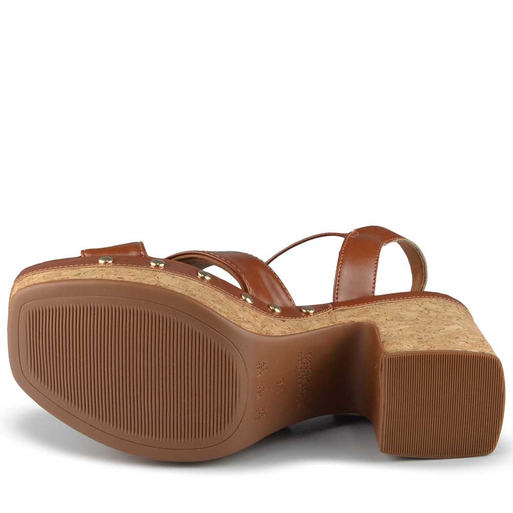 Sandália Salto Grosso Bebece Feminina T5110-130 Marrom 5