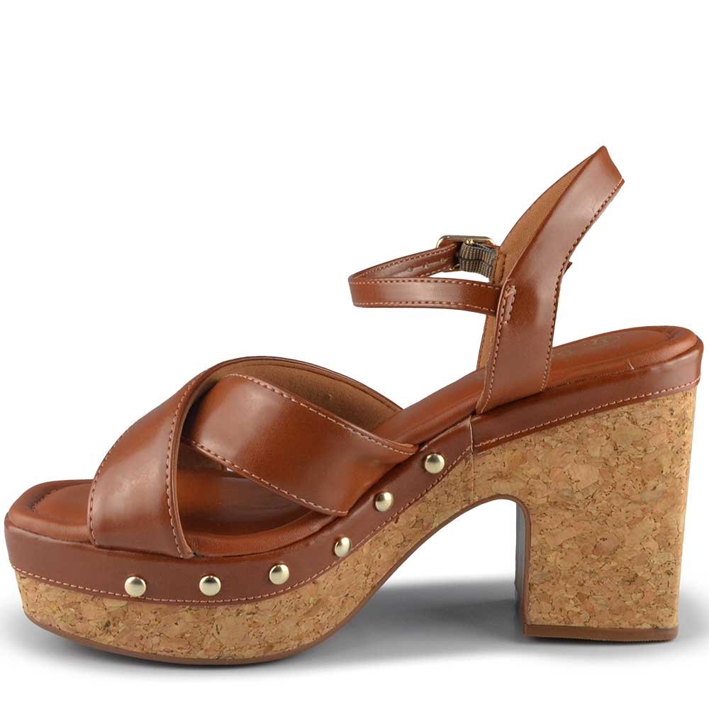 Sandália Salto Grosso Bebece Feminina T5110-130 Marrom 3