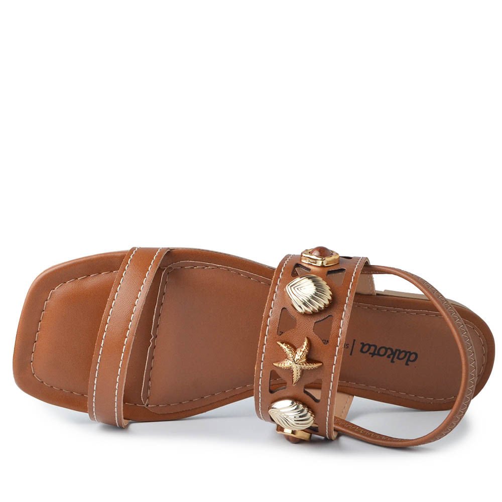 Sandália Rasteira Dakota Feminina Y9616 Marrom 4