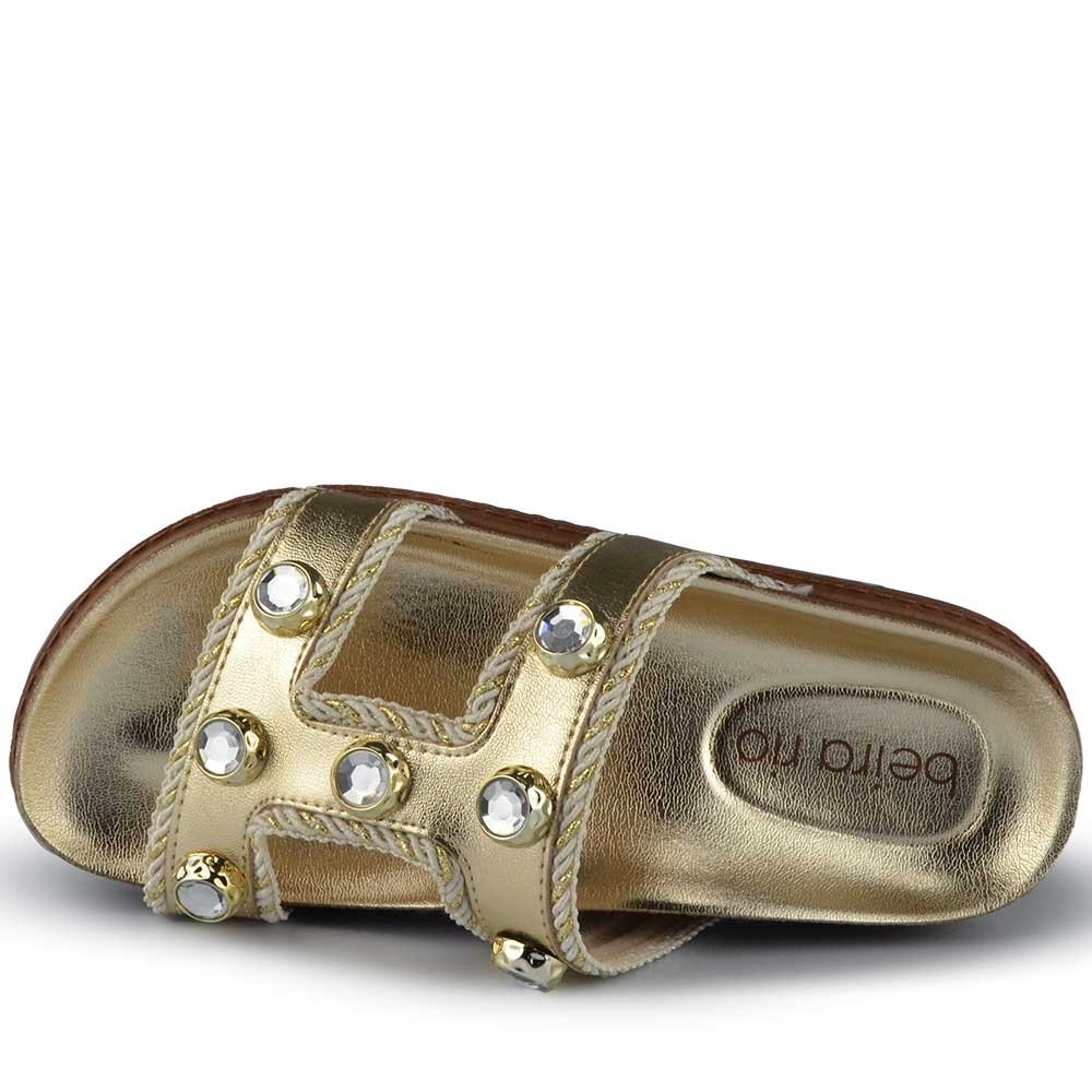 Sandália Papete Beira Rio Feminina 8523.119 Dourado 4