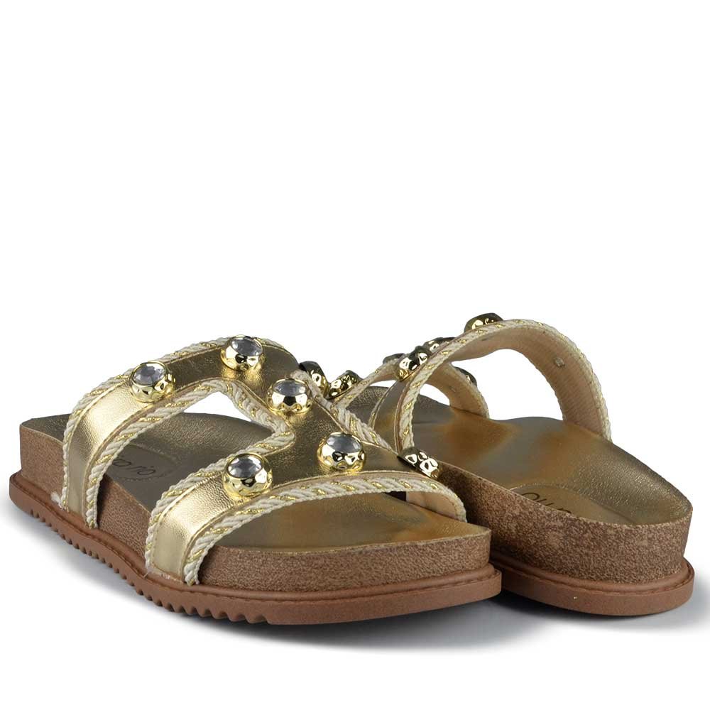 Sandália Papete Beira Rio Feminina 8523.119 Dourado 6