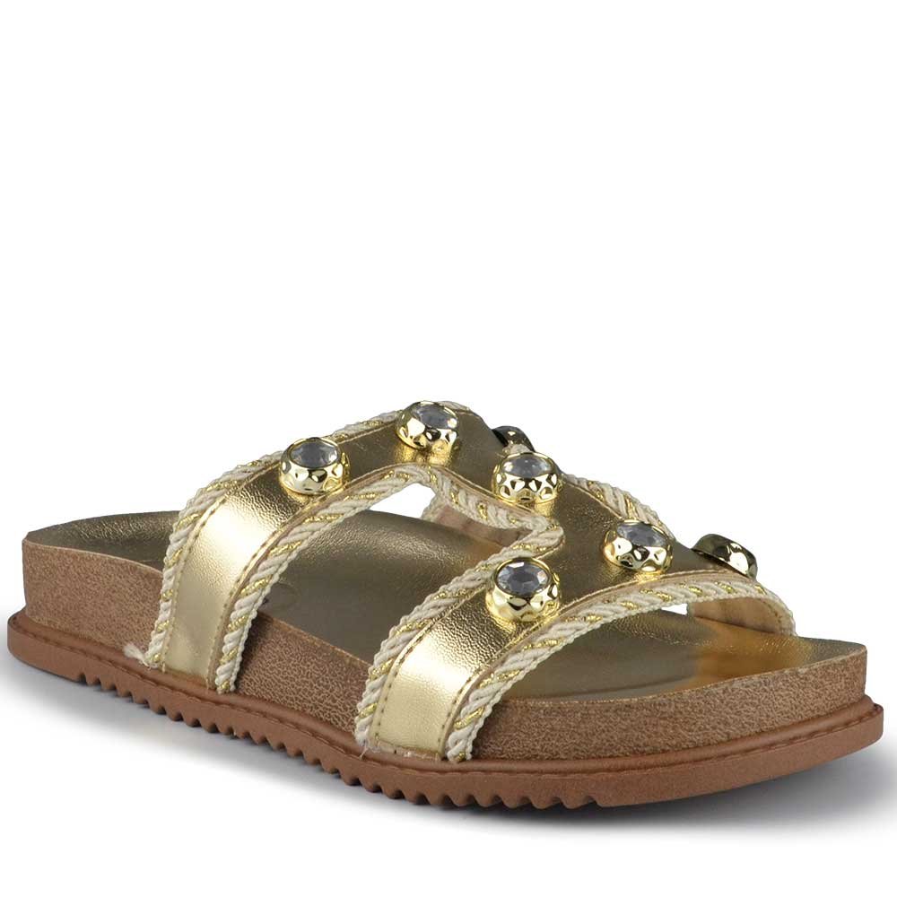 Sandália Papete Beira Rio Feminina 8523.119 Dourado 2
