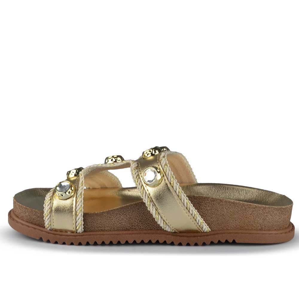Sandália Papete Beira Rio Feminina 8523.119 Dourado 3