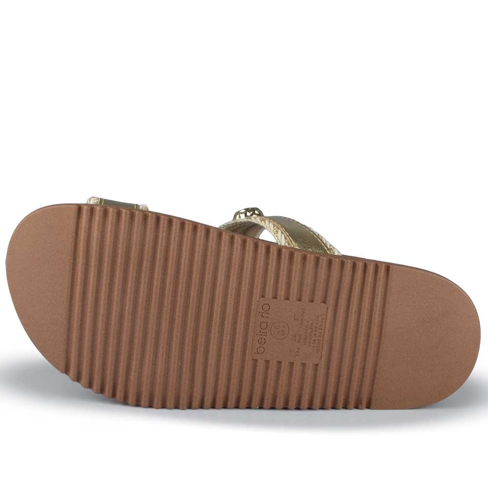 Sandália Papete Beira Rio Feminina 8523.119 Dourado 5