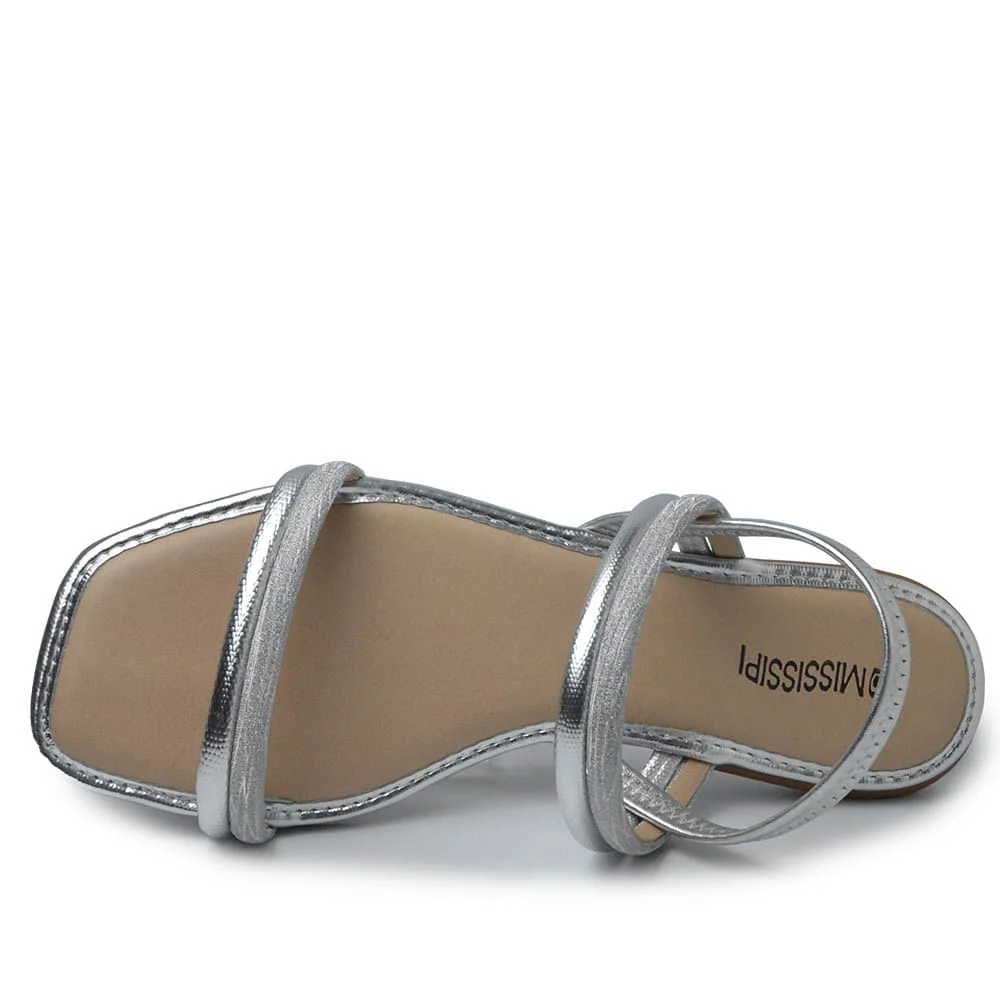 Sandália Rasteira Mississipi Feminina ME201 Prata 4