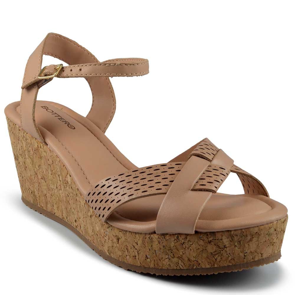 Sandália Anabela Bottero Feminina 372801 Bege 2