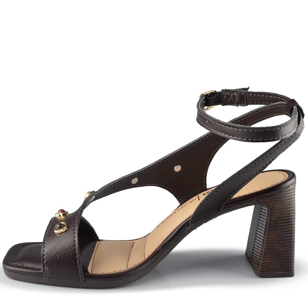 Sandália Salto Bloco Dakota Feminina Y9501 Café 3