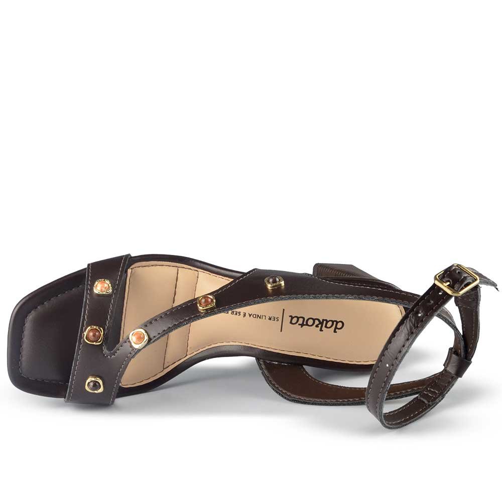 Sandália Salto Bloco Dakota Feminina Y9501 Café 4