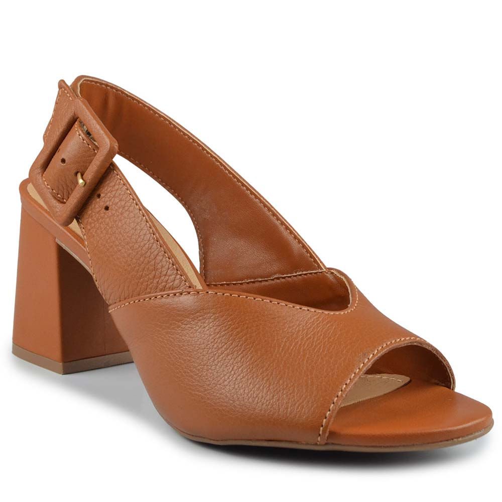 Sandália Bottero Feminina Salto Bloco 372002 Marrom 2