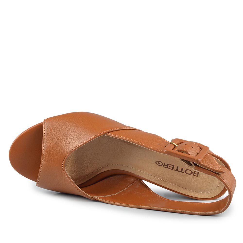 Sandália Bottero Feminina Salto Bloco 372002 Marrom 4