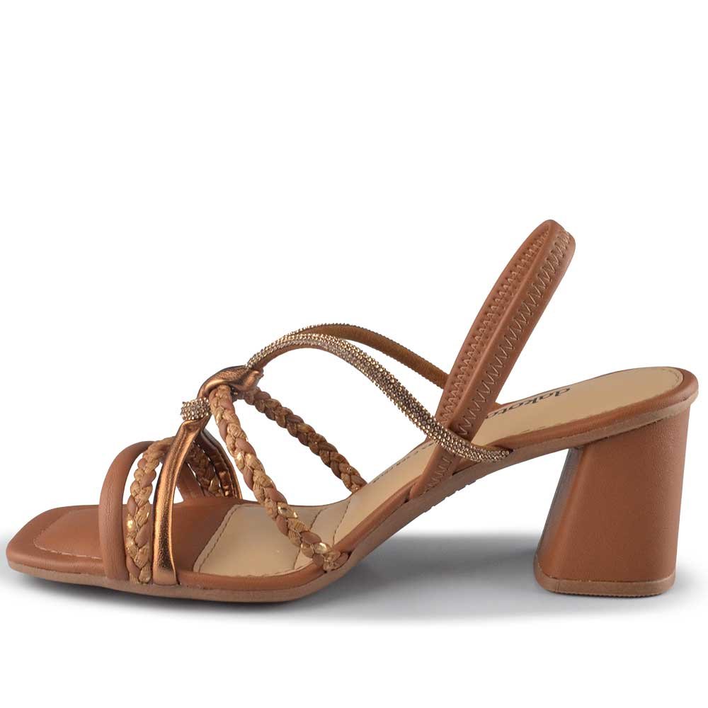 Sandália Salto Bloco Dakota Feminina Y961 Marrom 3