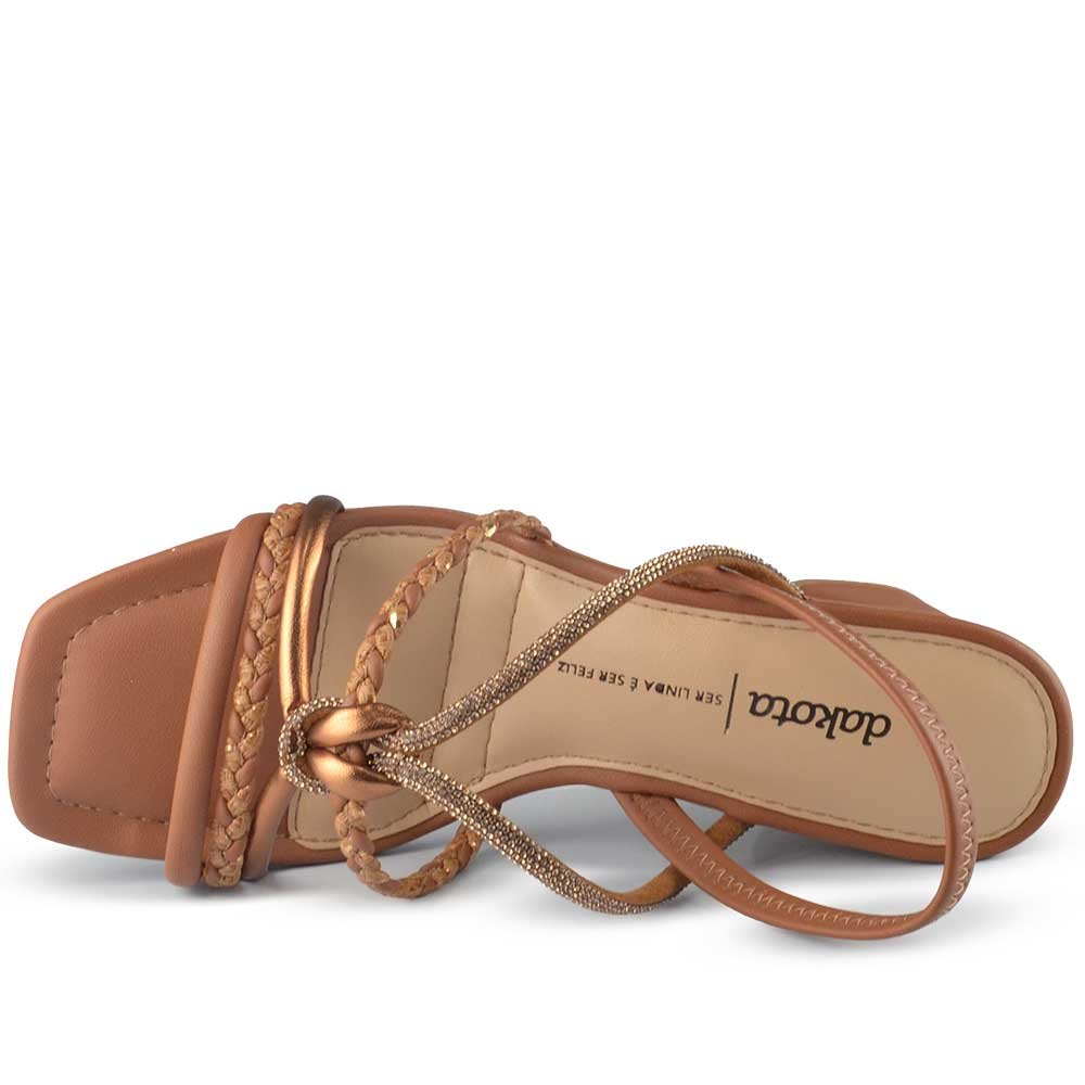 Sandália Salto Bloco Dakota Feminina Y961 Marrom 4