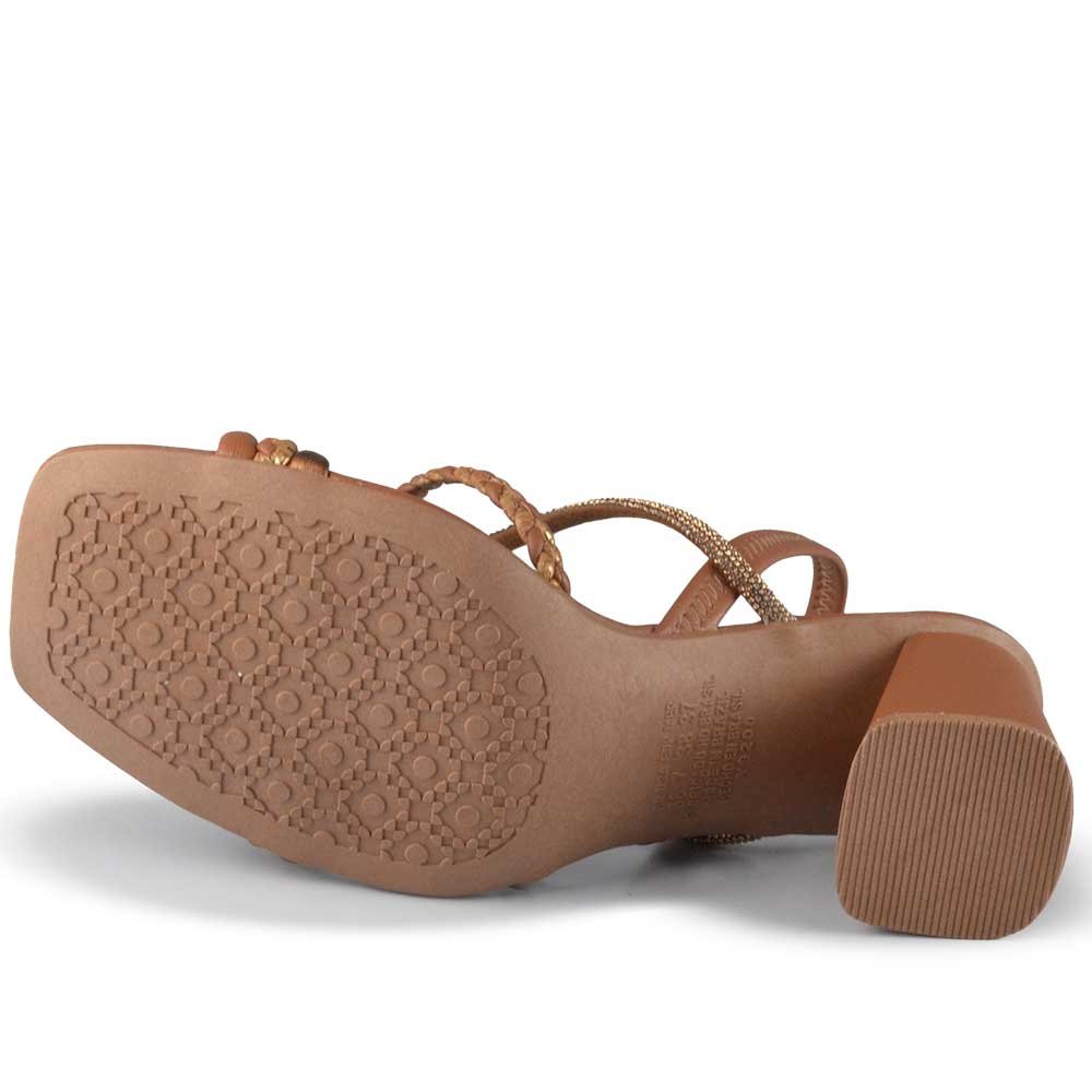 Sandália Salto Bloco Dakota Feminina Y961 Marrom 5