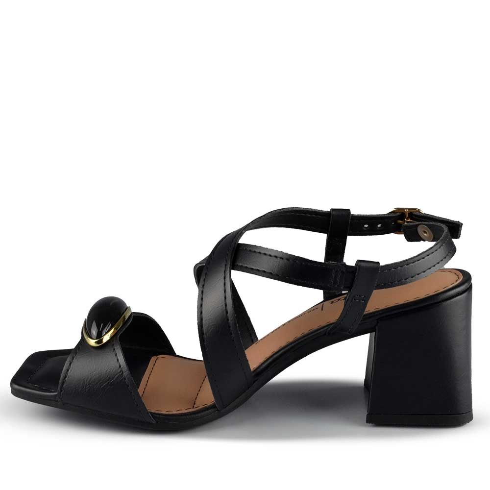 Sandália Salto Bloco Dakota Feminina Y9753 Preto 3