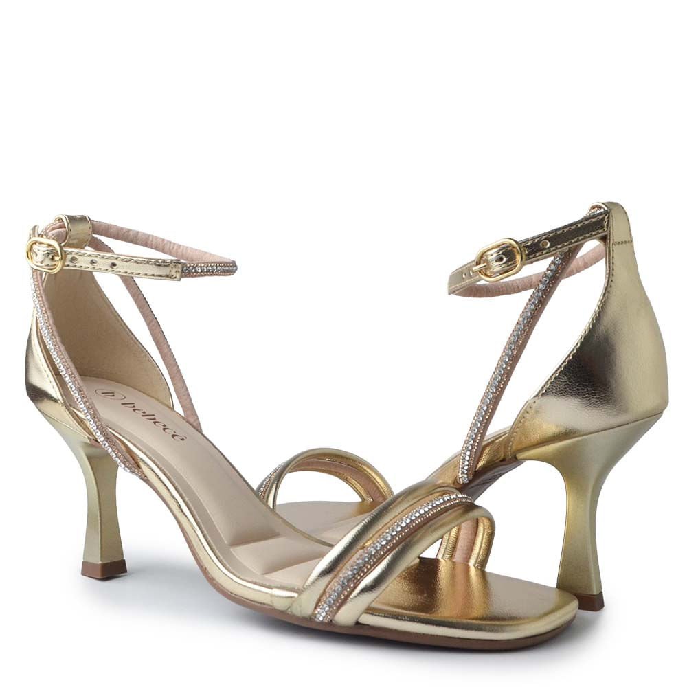 Sandália Salto Alto Bebecê Feminina T7459-650 Dourado 6