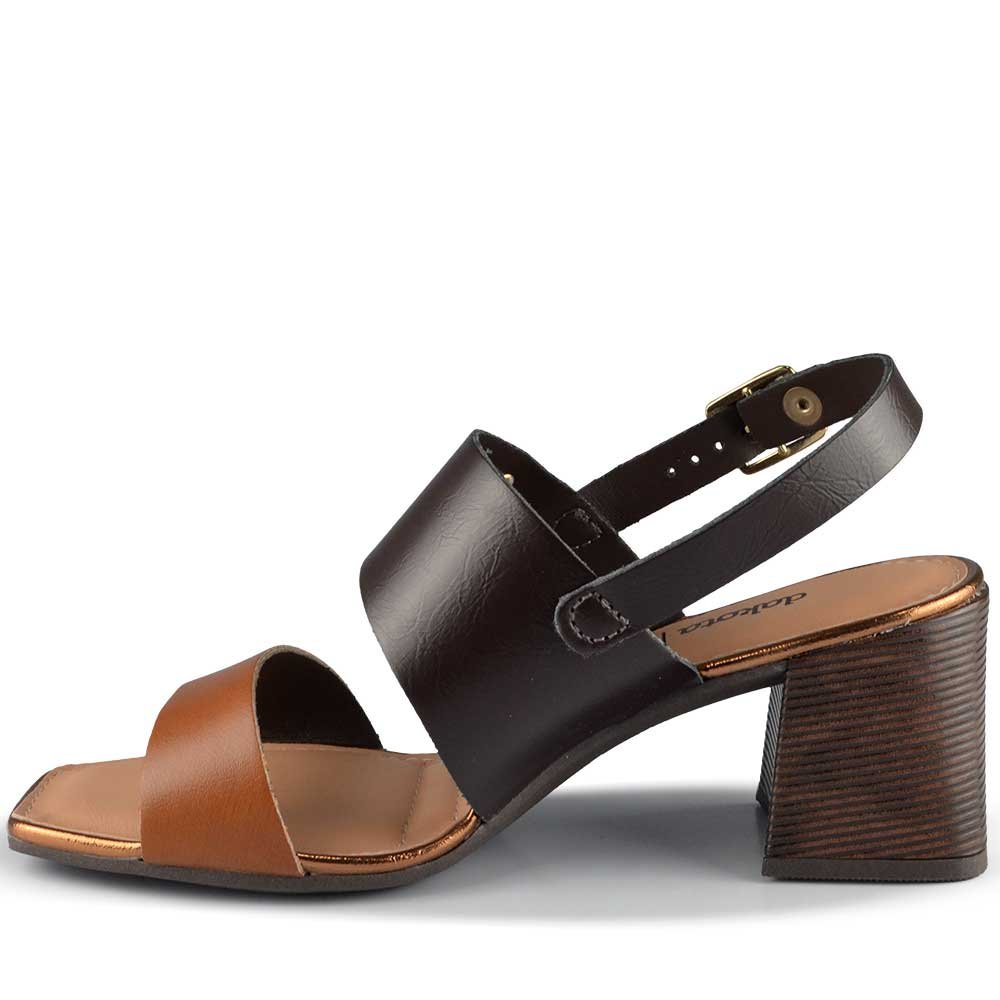Sandália Salto Bloco Dakota Feminina Y9192 Marrom 3