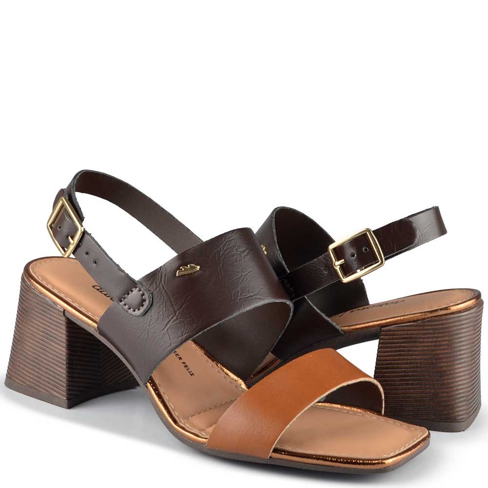 Sandália Salto Bloco Dakota Feminina Y9192 Marrom 6