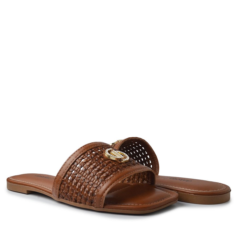 Sandália Rasteira Dakota Feminina Y9933 Marrom 6