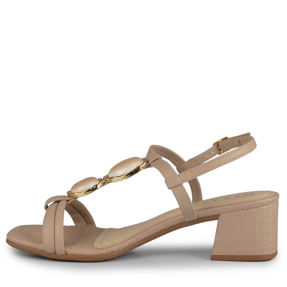 Sandália Ramarim Feminino Salto Bloco 2530207 Bege 3