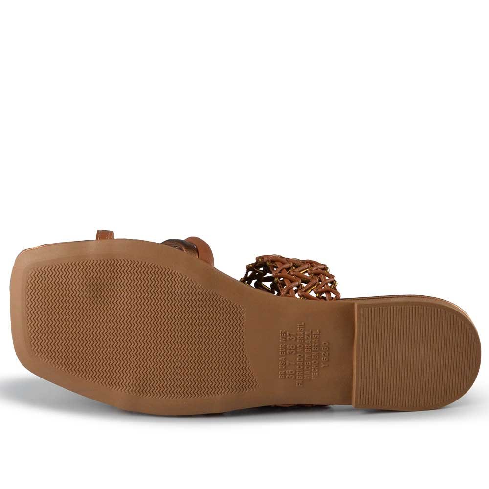 Sandália Rasteira Dakota Feminina Y9252 Marrom/Bronze 5
