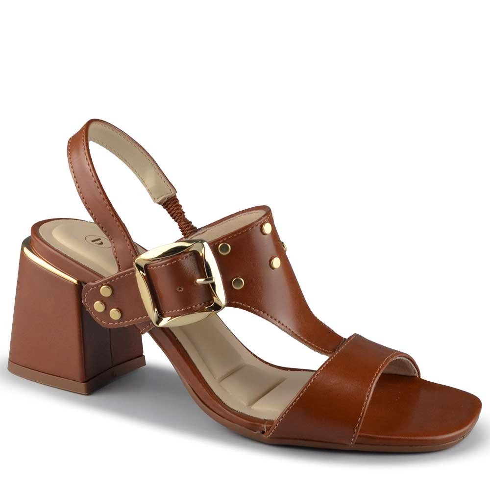 Sandália Salto Bloco Bebece Feminina T6011-202 Marrom 2