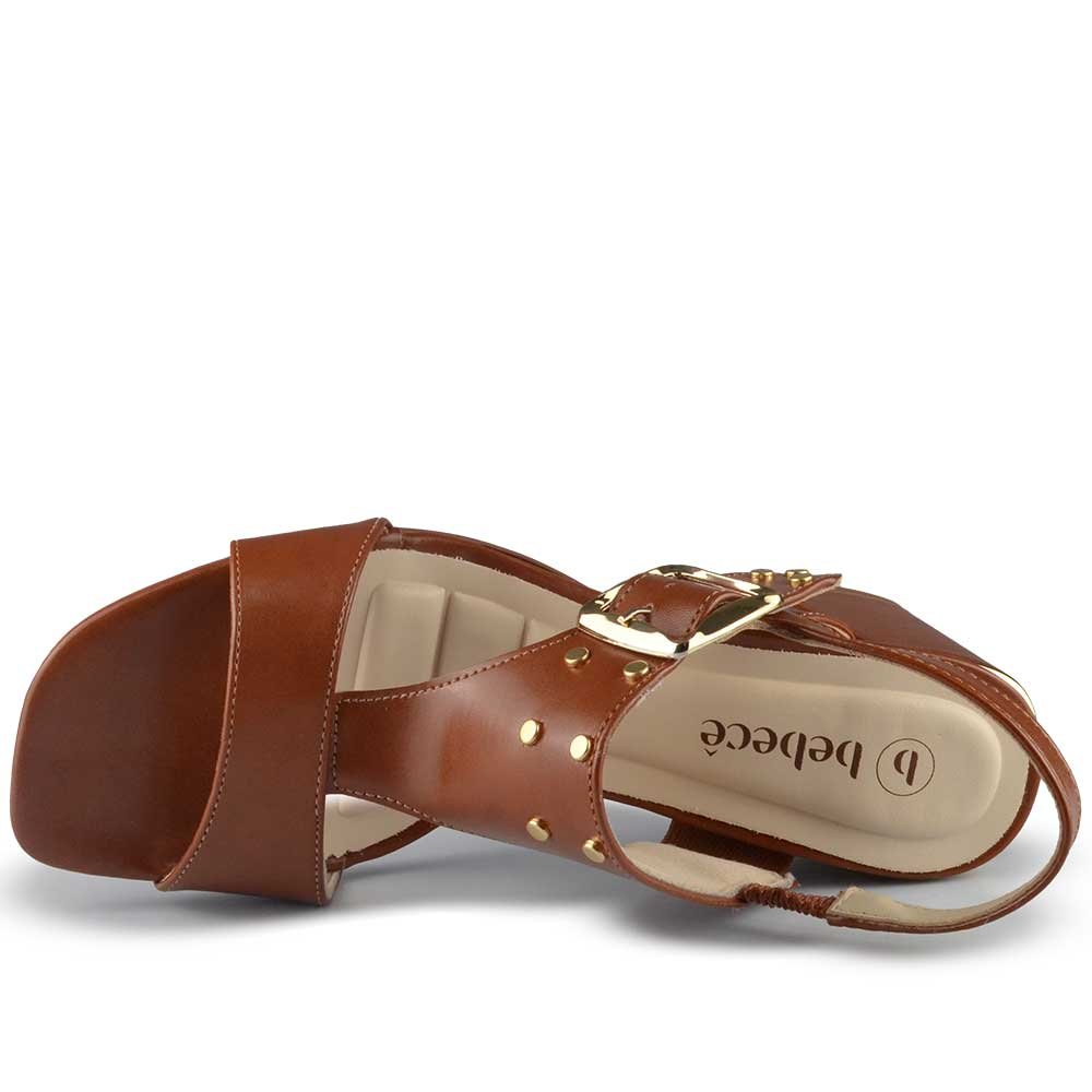 Sandália Salto Bloco Bebece Feminina T6011-202 Marrom 4