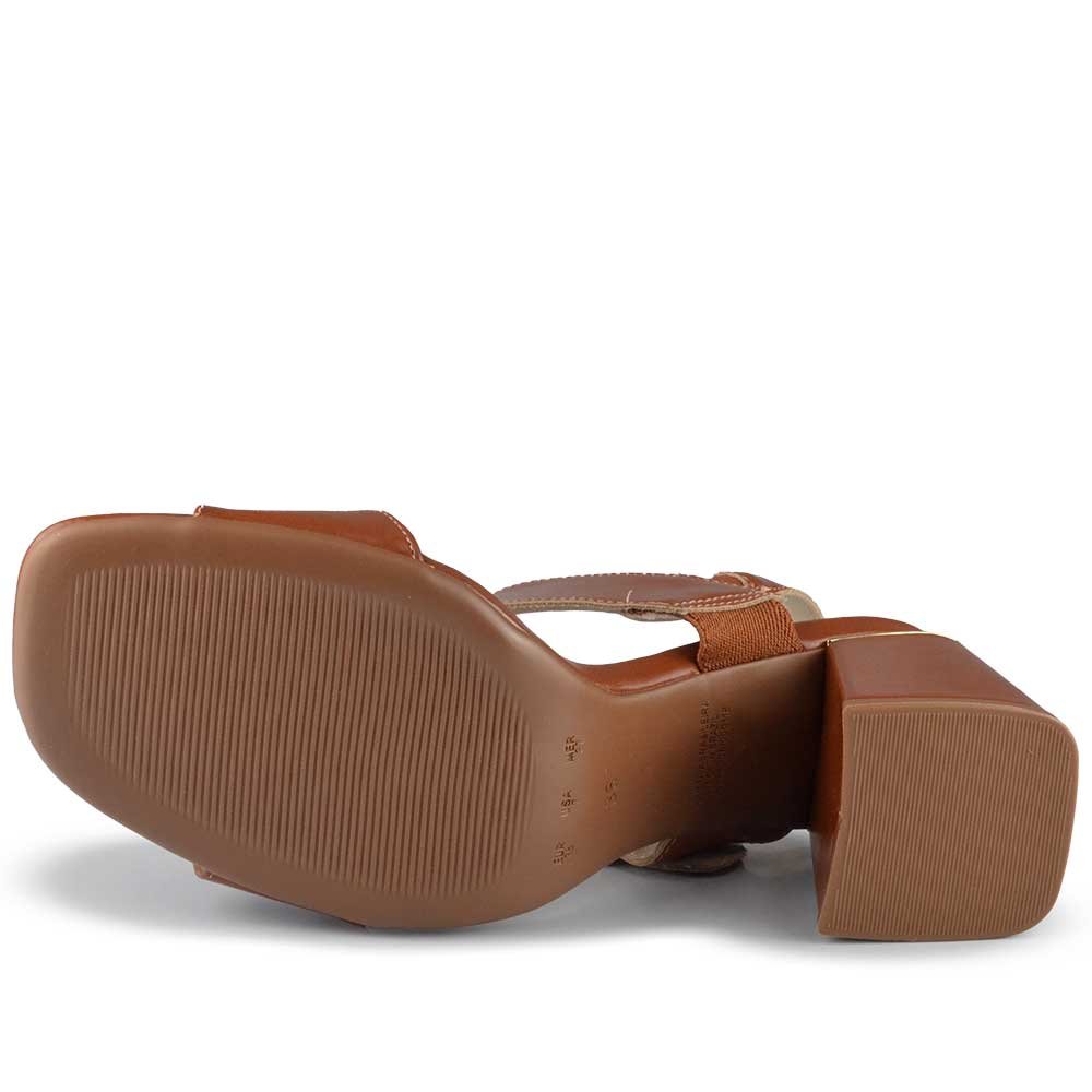 Sandália Salto Bloco Bebece Feminina T6011-202 Marrom 5