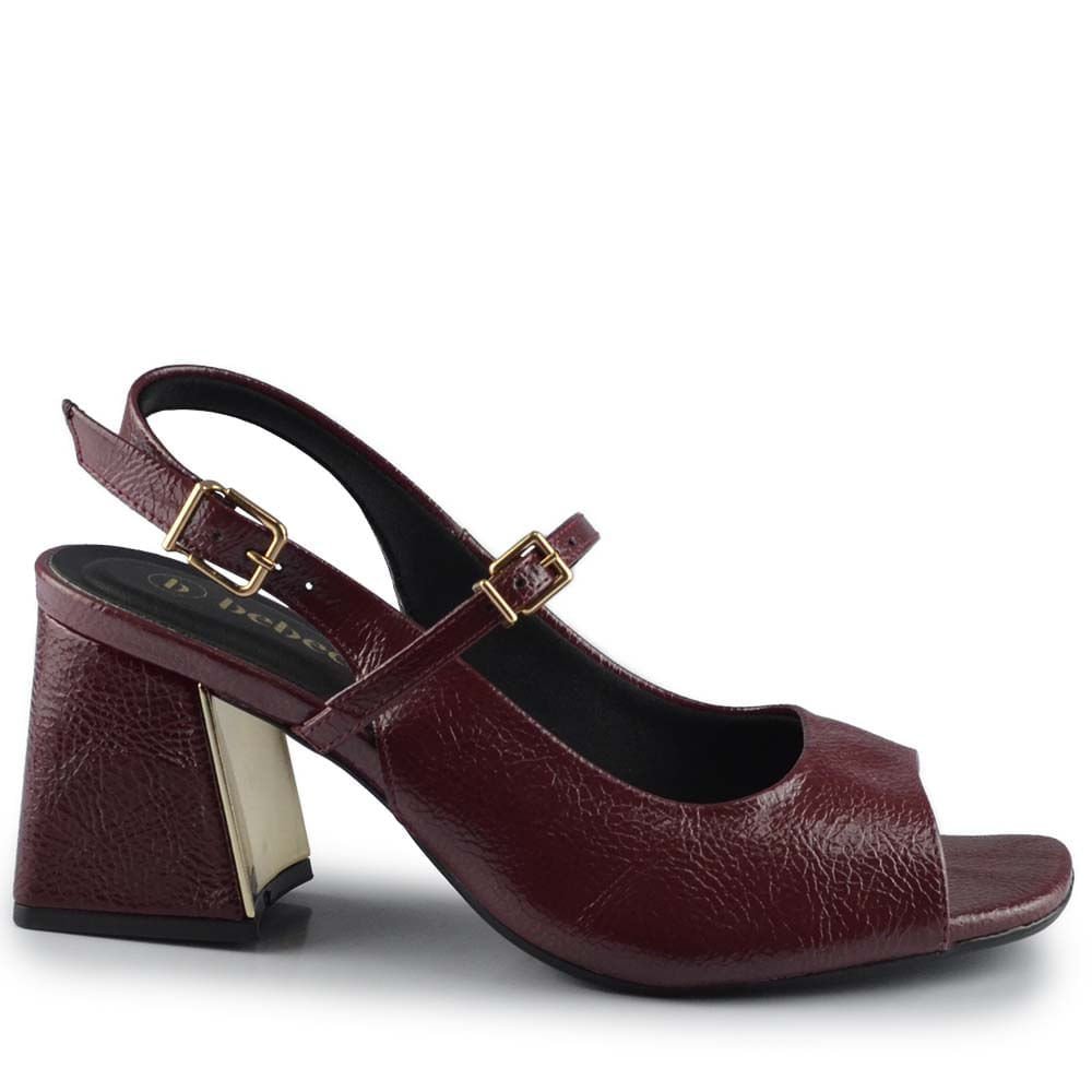 Sandália Feminina Bebece Salto Bloco Envernizada T6099-115