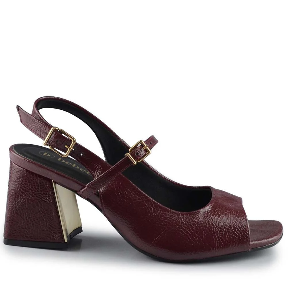 Sandália Feminina Bebece Salto Bloco Envernizada T6099-115