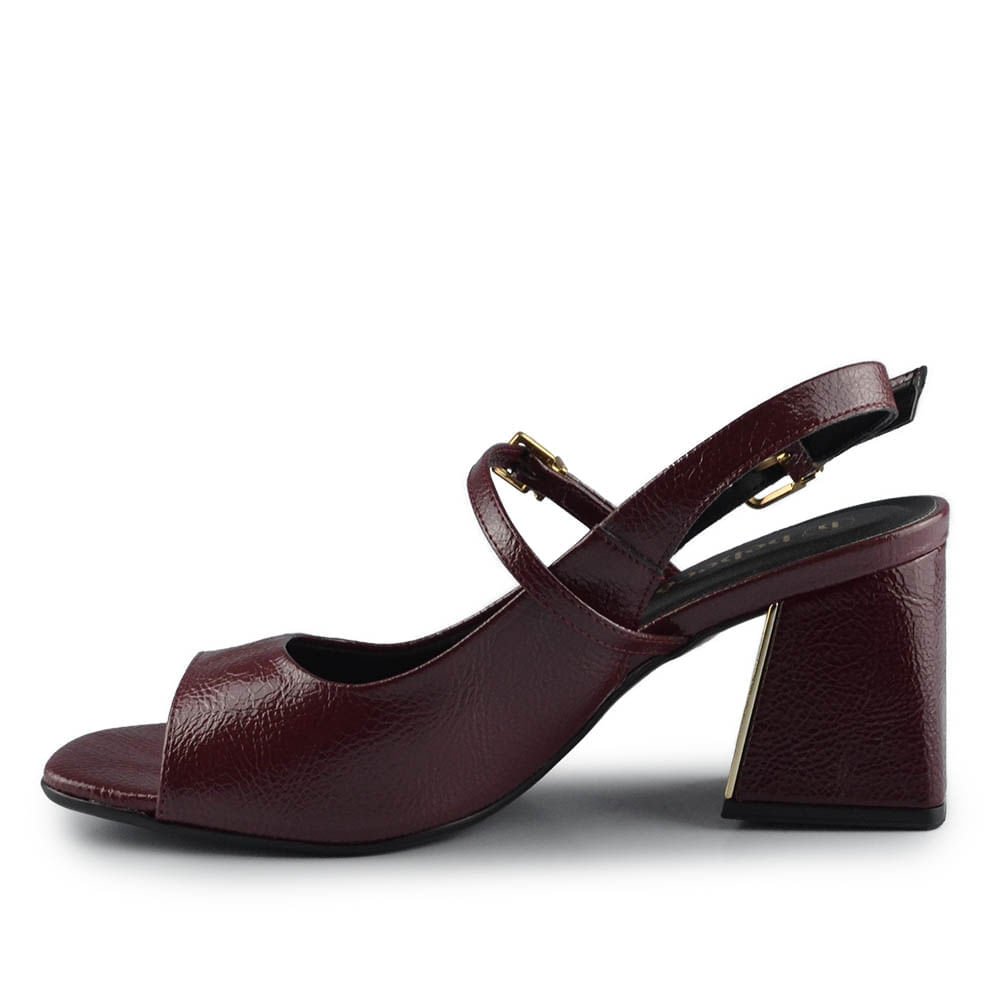 Sandália Feminina Bebece Salto Bloco Envernizada T6099-115 Marsala 3