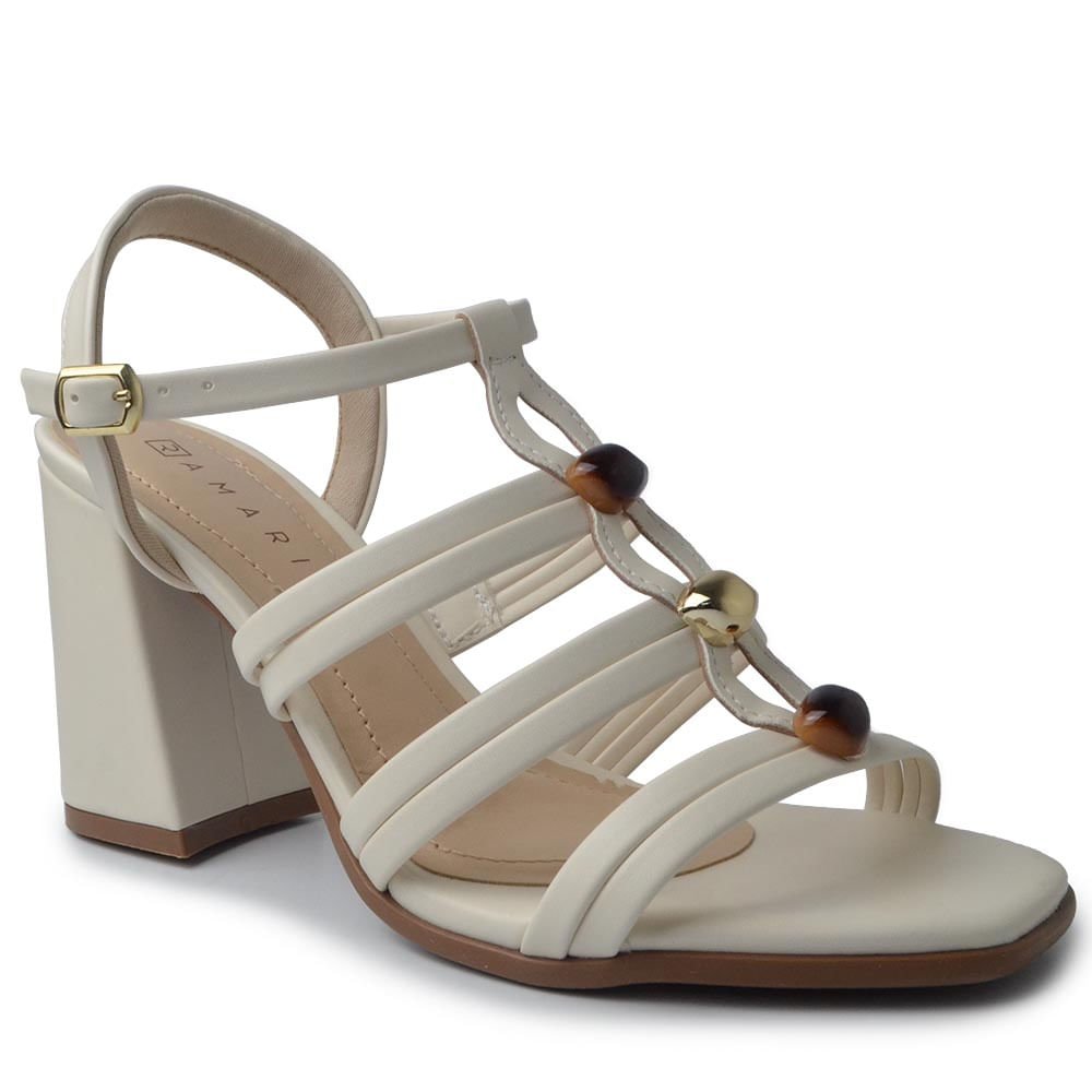 Sandália Ramarim Feminino Salto Bloco 2541210 Branco 2
