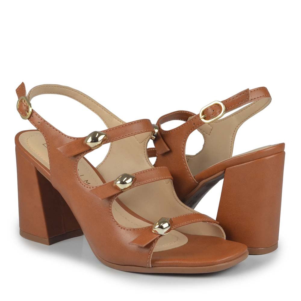 Sandália Ramarim Feminina Salto Bloco 2541205 Marrom 6