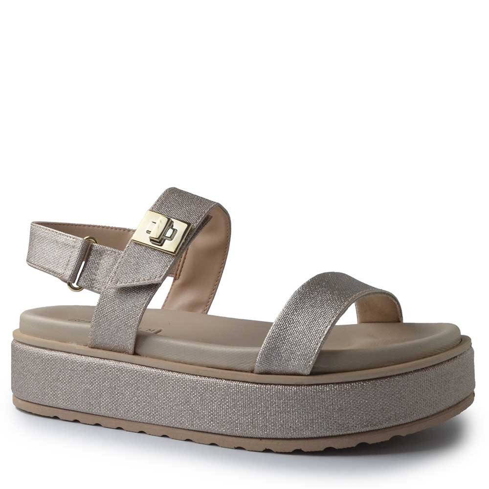 Sandália Ramarim Feminina Flatform 2443206 Dourado 2