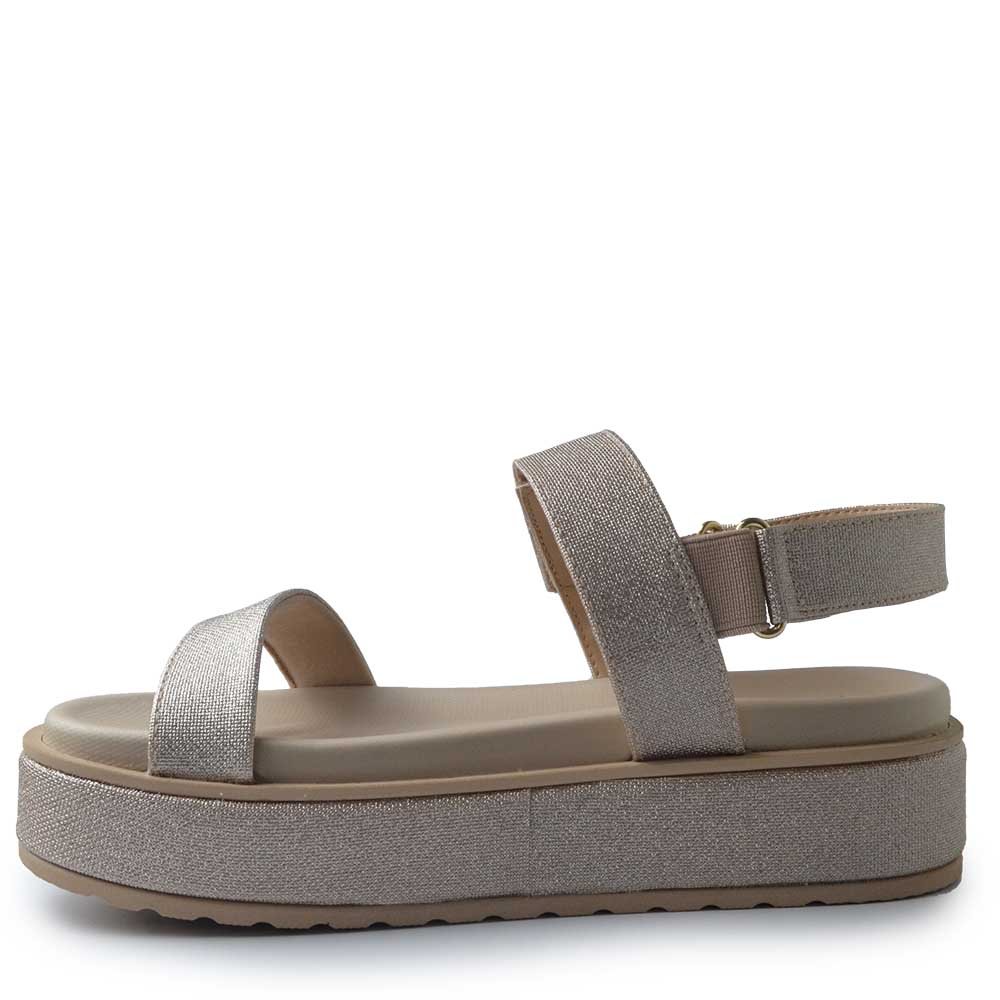 Sandália Ramarim Feminina Flatform 2443206 Dourado 3