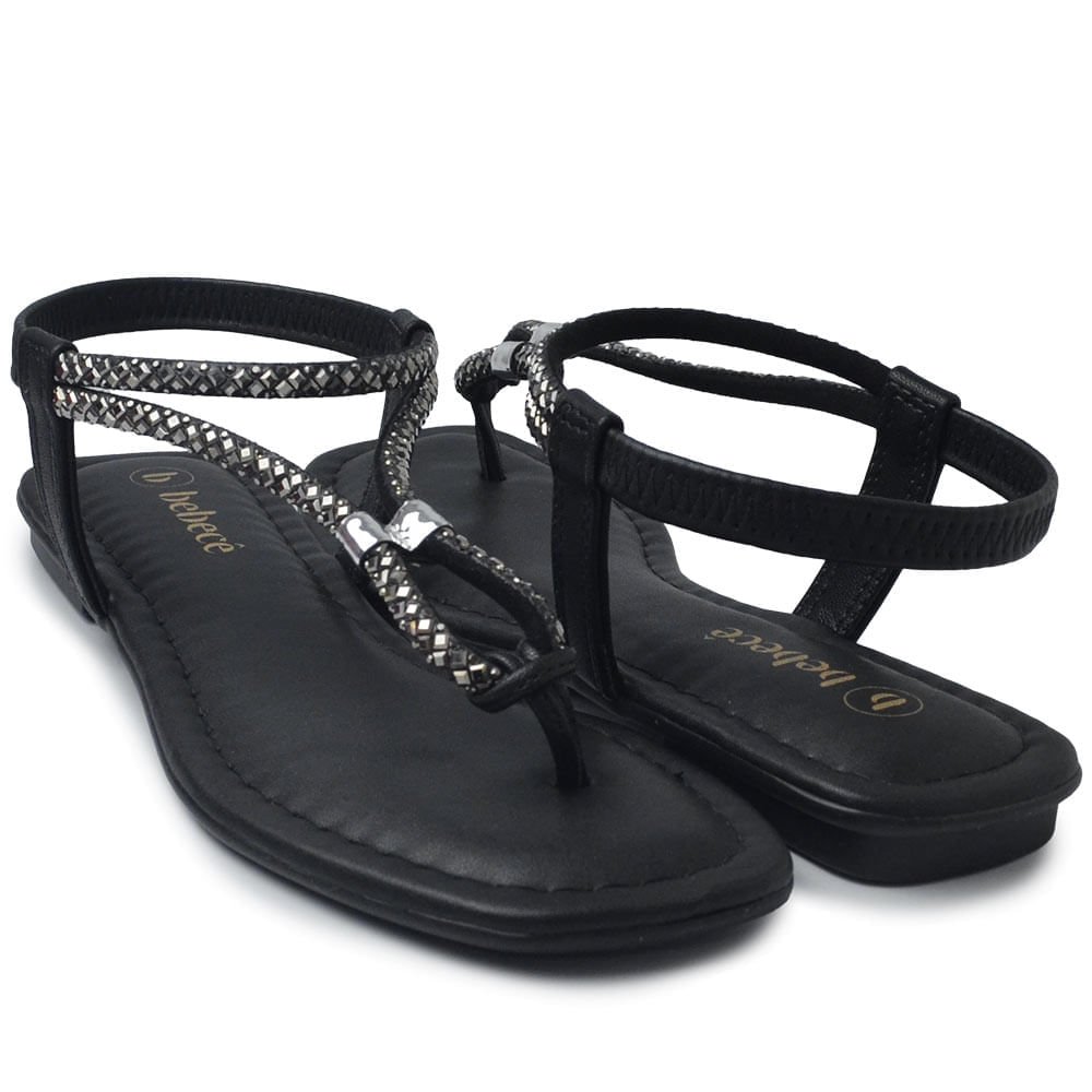 Sandália Rasteira Bebece Feminina T1039-704 Preto 6
