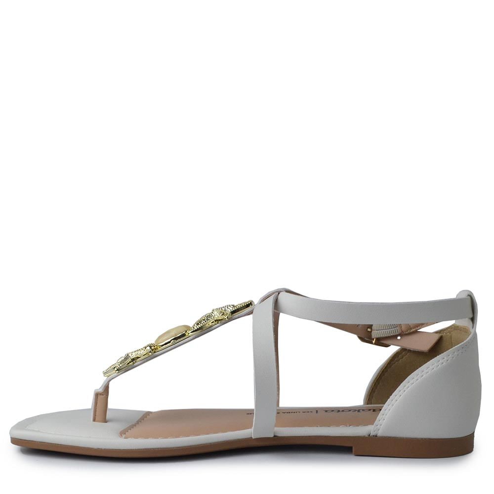 Sandália Rasteira Dakota Feminina Y9617 Branco 3