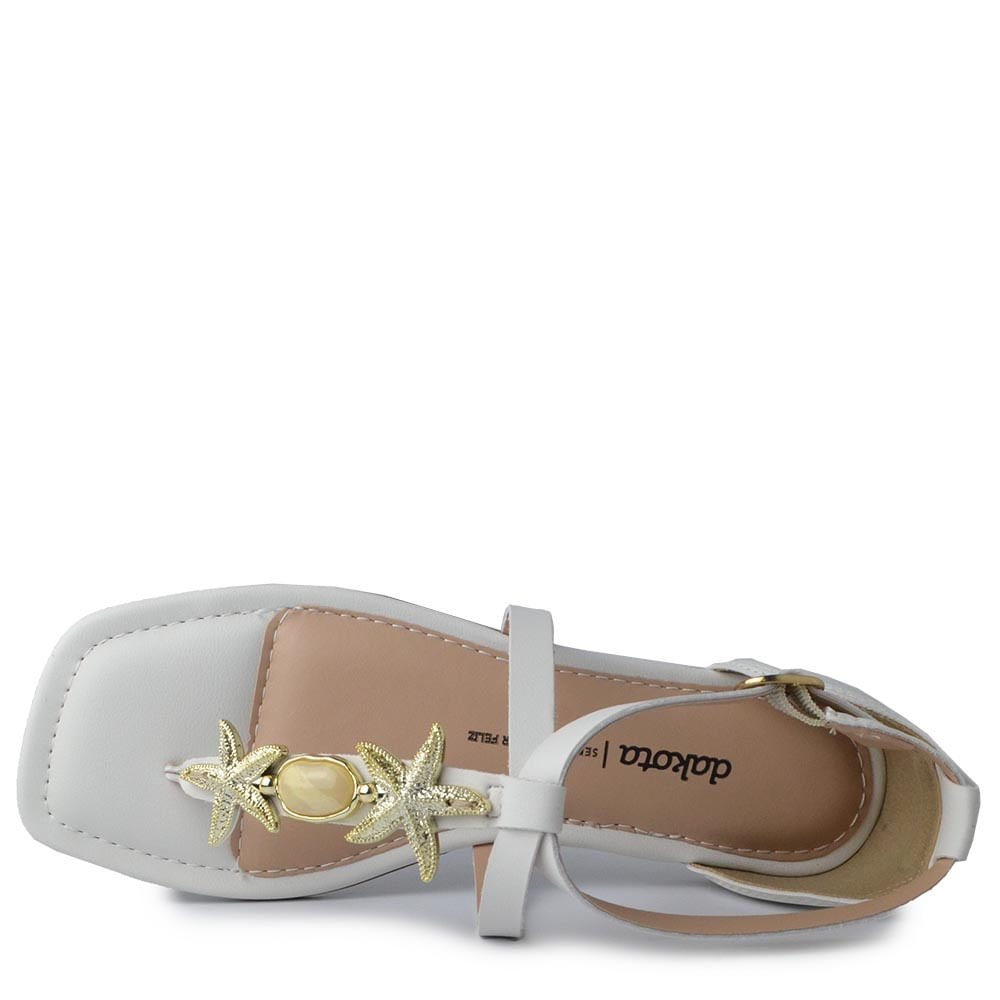 Sandália Rasteira Dakota Feminina Y9617 Branco 4